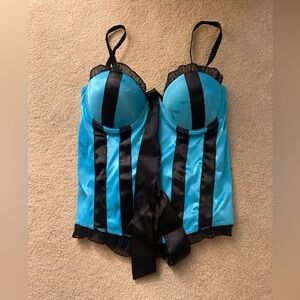 playboy padded blue corset